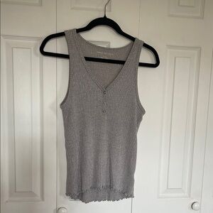 American Eagle Outfitters Gray Ribbed Tank Top